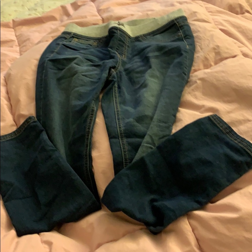 Full length jeggings, elastic waistband